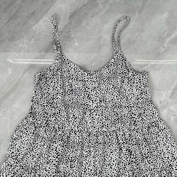 Women’s SHEIN Dalmatian Slip Tiered Adjustable Spaghetti Strap Dress Medium - Picture 5 of 16